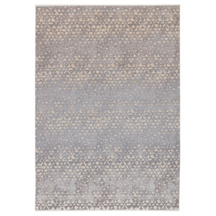 KEVIN O'BRIEN STUDIO Land Sea Sky Geometric Gray/Beige Area Rug