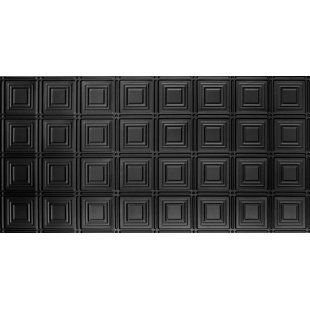 GLOBAL SPECIALTY PRODUCTS 48.5'' L x 24.5'' W Coffered Plastic Glue Up Ceiling Tile In Black