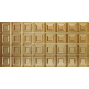 GLOBAL SPECIALTY PRODUCTS 2.04 ft. x 4.04 ft. Glue-Up Plastic Ceiling Tile in Brass