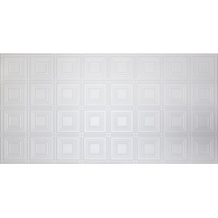 GLOBAL SPECIALTY PRODUCTS 48.5'' L x 24.5'' W Plastic Glue Up Ceiling Tile In White