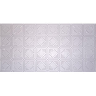 GLOBAL SPECIALTY PRODUCTS 48.5'' L x 24.5'' W Textured Plastic Glue Up Ceiling Tile In White
