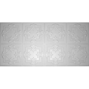 GLOBAL SPECIALTY PRODUCTS 2.04 ft. x 4.04 ft. Glue-Up Plastic Ceiling Tile in White