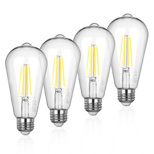 EDISHINE 60 Watt Equivalent ST64 E26/Medium (Standard) LED Bulb (Set of 4)