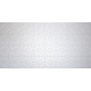 GLOBAL SPECIALTY PRODUCTS 48.5'' L x 24.5'' W Textured Plastic Glue Up Ceiling Tile In White