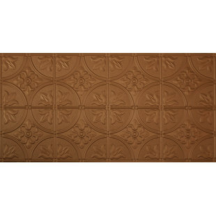 GLOBAL SPECIALTY PRODUCTS 2.04 ft. x 4.04 ft. Glue-Up Plastic Ceiling Tile in Copper