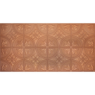 GLOBAL SPECIALTY PRODUCTS 48.5'' L x 24.5'' W Plastic Glue Up Ceiling Tile In Copper