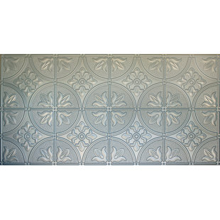 GLOBAL SPECIALTY PRODUCTS 48.5'' L x 24.5'' W Plastic Glue Up Ceiling Tile In Nickel