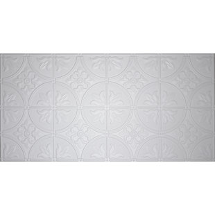 GLOBAL SPECIALTY PRODUCTS 48.5'' L x 24.5'' W Textured Plastic Glue Up Ceiling Tile In White