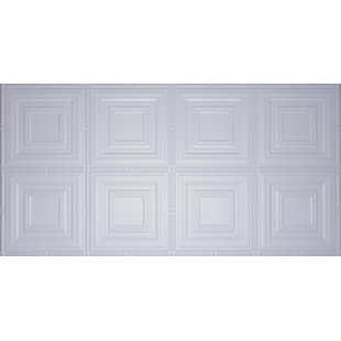 GLOBAL SPECIALTY PRODUCTS 48.5'' L x 24.5'' W Plastic Glue Up Ceiling Tile In White