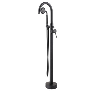 CASAINC 2 Handle Floor Clawfoot Tub Faucet with Diverter