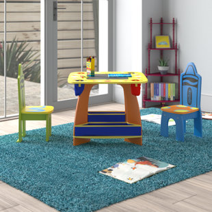 GROW 'N UP Crayola Kids 3 Piece Solid Wood Arts And Crafts Table and Chair Set