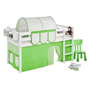 LILOKIDS Halbhochbett Basic mit Vorhang, 90 x 200 cm