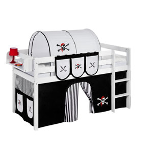LILOKIDS Halbhochbett Pirate mit Vorhang, 90 x 190 cm