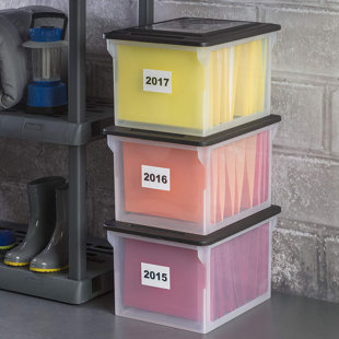 STERILITE Versatile Clear Organizing Storage File Box w/ Lid (Set of 12)