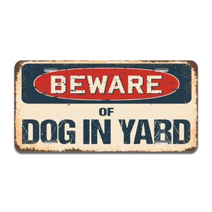 SIGNMISSION Beware of Dog In Yard Aluminum Plate Frame