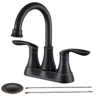 KISRAIS Centerset 2-handle Bathroom Faucet with Drain Assembly