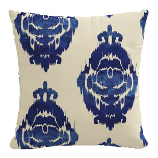 SKYLINE FURNITURE Ikat Medallion Geometric Cotton Reversible Throw Pillow