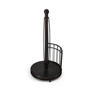 Gourmet Basics by Mikasa French Countryside Paper Towel Holder, 14-Inch, Black