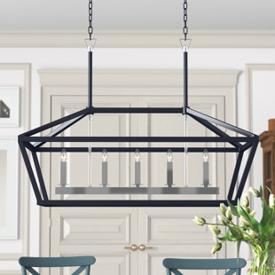 GREYLEIGH™ Portwood 5 - Light Textured Black/Polished Nickel Kitchen Island Pendant