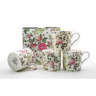 HERITAGE Butterfly Rose Bone China Mug (Set of 4)