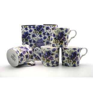 HERITAGE Summer Pansy Bone China Mug (Set of 4)