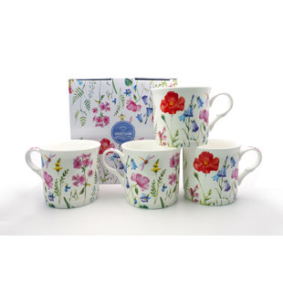HERITAGE Spring Flowers Bone China Mug (Set of 4)
