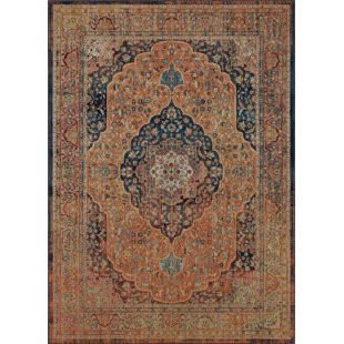 KARASTAN Chiswick Coral/Blue Traditional Ornamental Area Rug