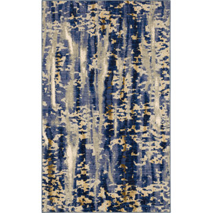 KARASTAN Abstract Dark Blue/Gray Area Rug