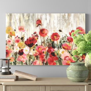 THREE POSTS Sprinkled Flowers by Silvia Vassileva - Wrapped Canvas Painting