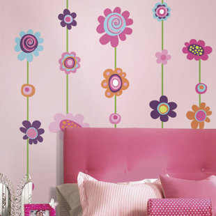 WALLHOGS Giant Flower Stripe Wall Decal