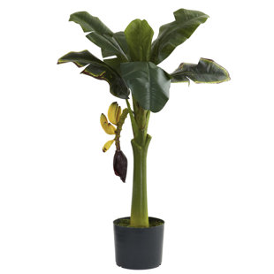 PRIMRUE Aahil 36'' Faux Banana Leaf Plant in Pot