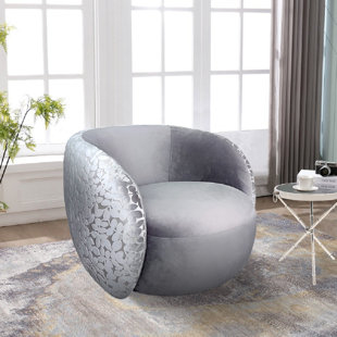 PASARGAD Allure Upholstered Swivel Barrel Chair