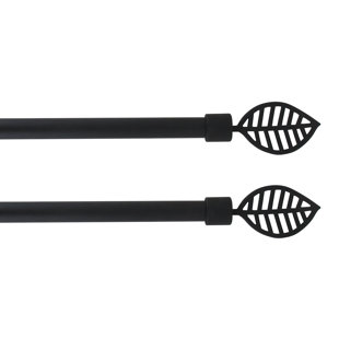 EVIDECO Stainless Steel Adjustable 0.1'' Diameter Single Curtain Rod (Set of 2)