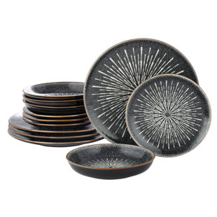WORLD MENAGERIE Stanek 12 Piece Stoneware Dinnerware Set - Service for 4