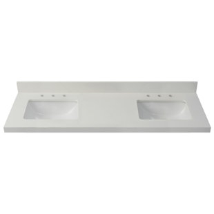SAGEHILL DESIGNS Chantilly 61'' Quartz Double Bathroom Vanity Top with Sink