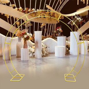 YAOTOWN 86.61 Inch Double Circle Layer Wedding Backdrop Arch
