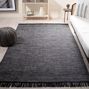 WORLD MENAGERIE Datura Handmade Flatweave Cotton Charcoal/Black Area Rug