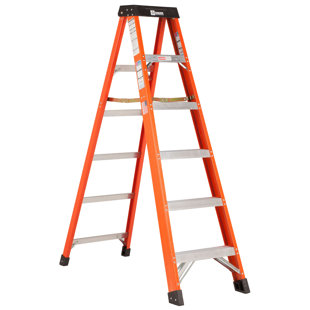 BAUER CORPORATION 8 ft Fiberglass Step Ladder with Type 1A 300lbs
