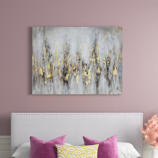 VIV + RAE™ Evatt " Golden Reflections With Handcrafted Gold Leaf Wrapped Canvas Wall Art Print "