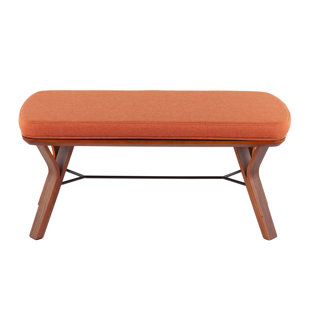 LUMISOURCE Polyester Blend Upholstered Bench
