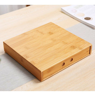 YAOTOWN 1-Layer Bamboo Tea Storage Box with Lid Moisture-proof