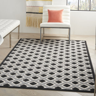 HOMEROOTS HRT Furniture Performance Black/White Rug