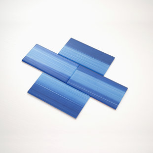 WS TILES® Hand Painted Series 3'' W x 6'' L Glass Peel and Stick Subway Tile