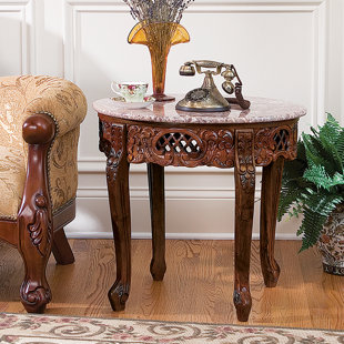 DESIGN TOSCANO Chantret Marble Top End Table
