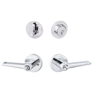 SURE-LOC HARDWARE Complete Basel Entry Lever Set with Single Cylinder Deadbolt