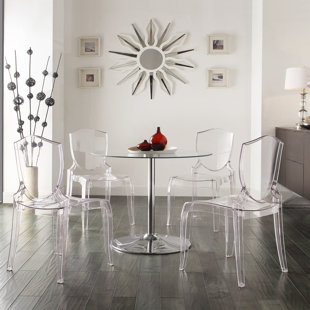 KINGSTOWN HOME 5 - Piece Glass Top Pedestal Dining Set