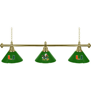 TRADEMARK GLOBAL University Of Miami 3 - Light Pool Table Lights Pendant
