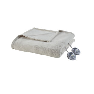 Serta Ribbed Micro Fleece Heated Blanket