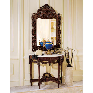 DESIGN TOSCANO Chateau 34'' Marble Top Console Table