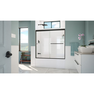 ARIZONA SHOWER DOOR Leter 56" W x 57" H Bypass Semi-Frameless Tub Door